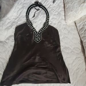 Silk halter top blouse